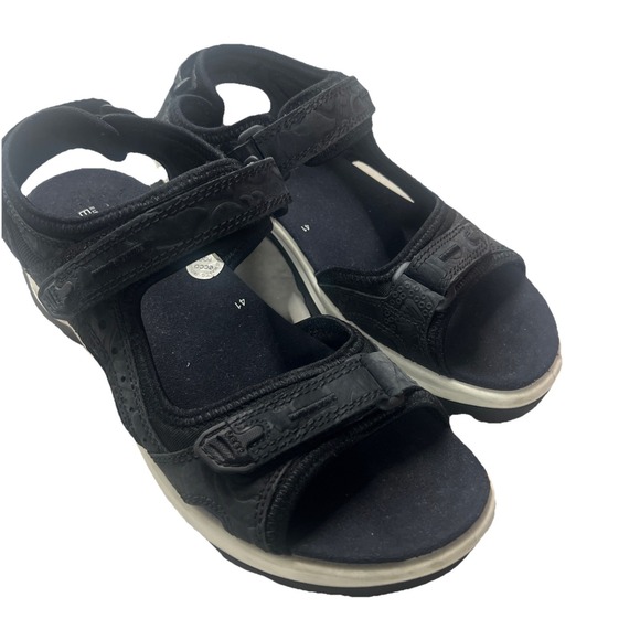 Ecco women's leather hiking sandals -black Size 41 - Picture 1 of 6
